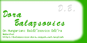 dora balazsovics business card